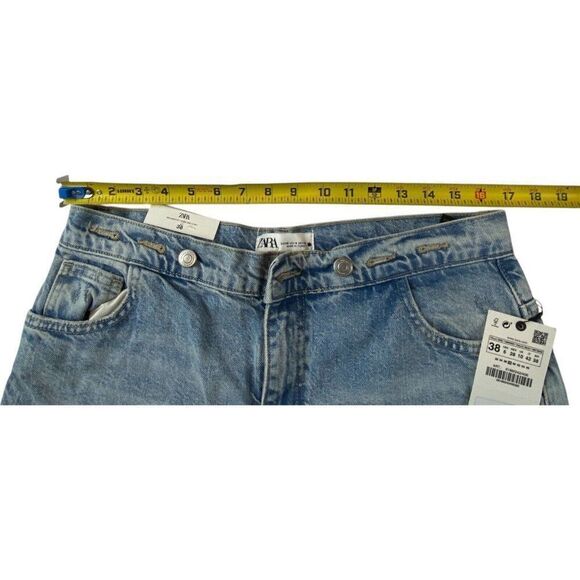 Zara Womens Jeans EU 38 US 6 Blue Wide Leg Adjustable Relaxed Fit 6186/242 NWT - Picture 9 of 12